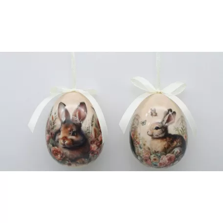 Műanyag dekor tojás 6 db/csomag nagy nyuszi