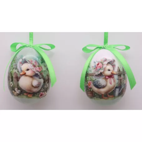 Műanyag dekor tojás 12 db/csomag kacsás