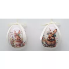 Műanyag dekor tojás 24 db/csomag nyuszis