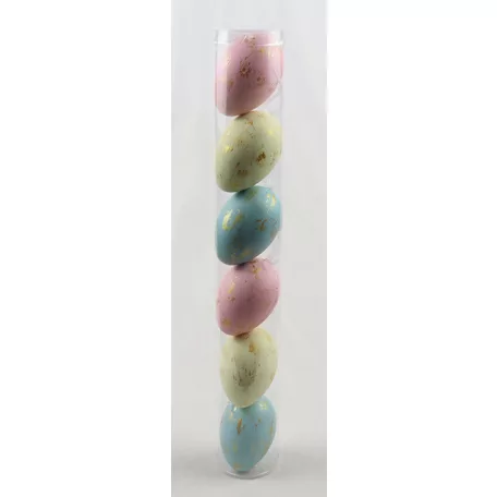 Műanyag dekor tojás nagy 6 db/csomag pasztel