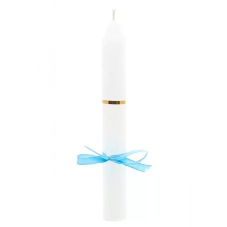 12,5 dkg díszített gyertya - keresztelőre, tűzött, szalagos