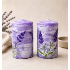 6x10 cm henger gyertya levendula mintával