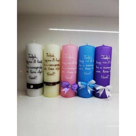 6x20 cm henger gyertya díszített - Megemlékezés