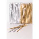 Ceruza gyertya kicsi metál 10 db/csomag