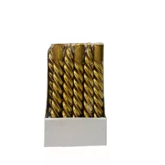 Csavart gyertya metál 10 db/csomag