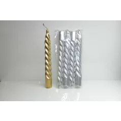 Csavart gyertya metál 4 db/csomag