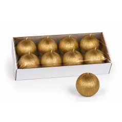 Gömb gyertya 6 cm metál kapart 4 db/csomag
