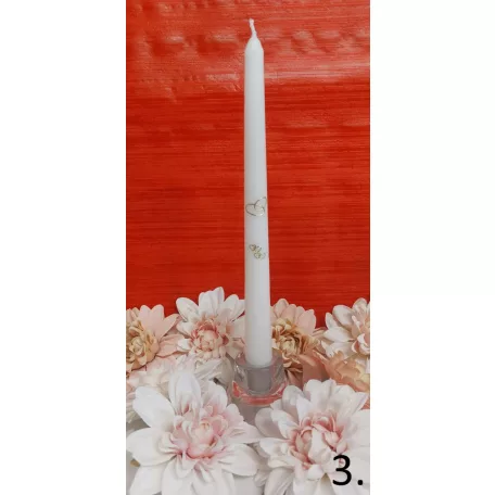 Kónusz gyertya esküvői 3 db/csomag