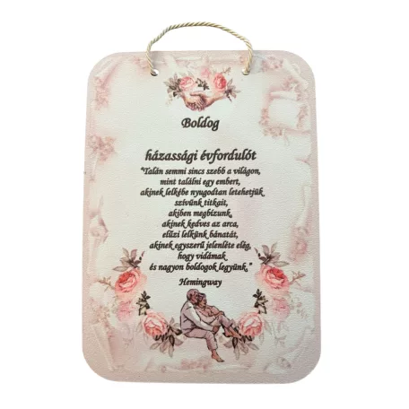 Feliratos fa tábla házassági évforduló/házasság kötés