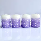 Tuskó gyertya kicsi 4 db/csomag díszített - Pöttyös