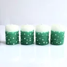 Tuskó gyertya kicsi 4 db/csomag díszített - Pöttyös