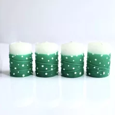 Tuskó gyertya kicsi 4 db/csomag díszített - Pöttyös