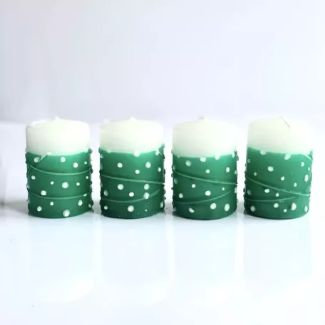 Tuskó gyertya kicsi 4 db/csomag díszített - Pöttyös