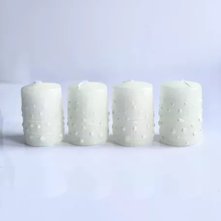 Tuskó gyertya kicsi 4 db/csomag díszített - Pöttyös