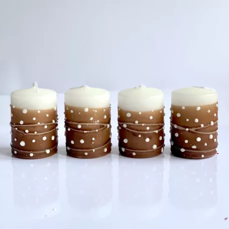 Tuskó gyertya kicsi 4 db/csomag díszített - Pöttyös