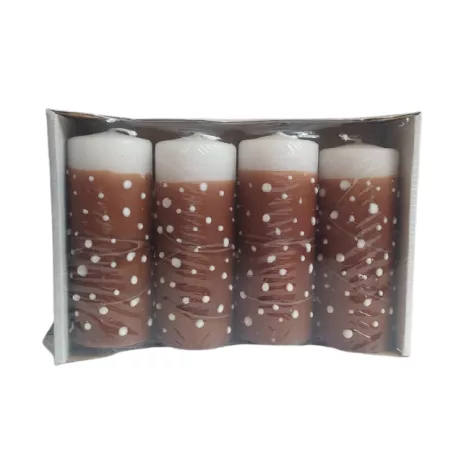 Tuskó gyertya nagy 4 db/csomag díszített - Pöttyös