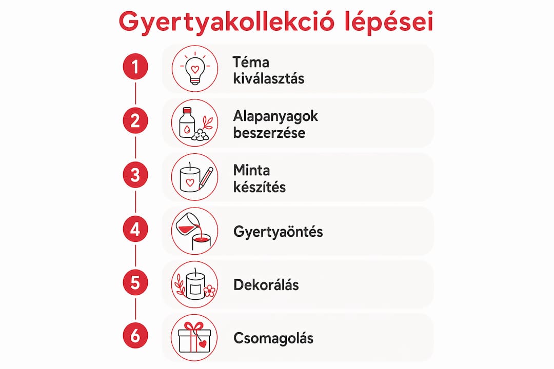 Gyertyakészítés lépései – infografika a saját gyertyakollekció megalkotásáról