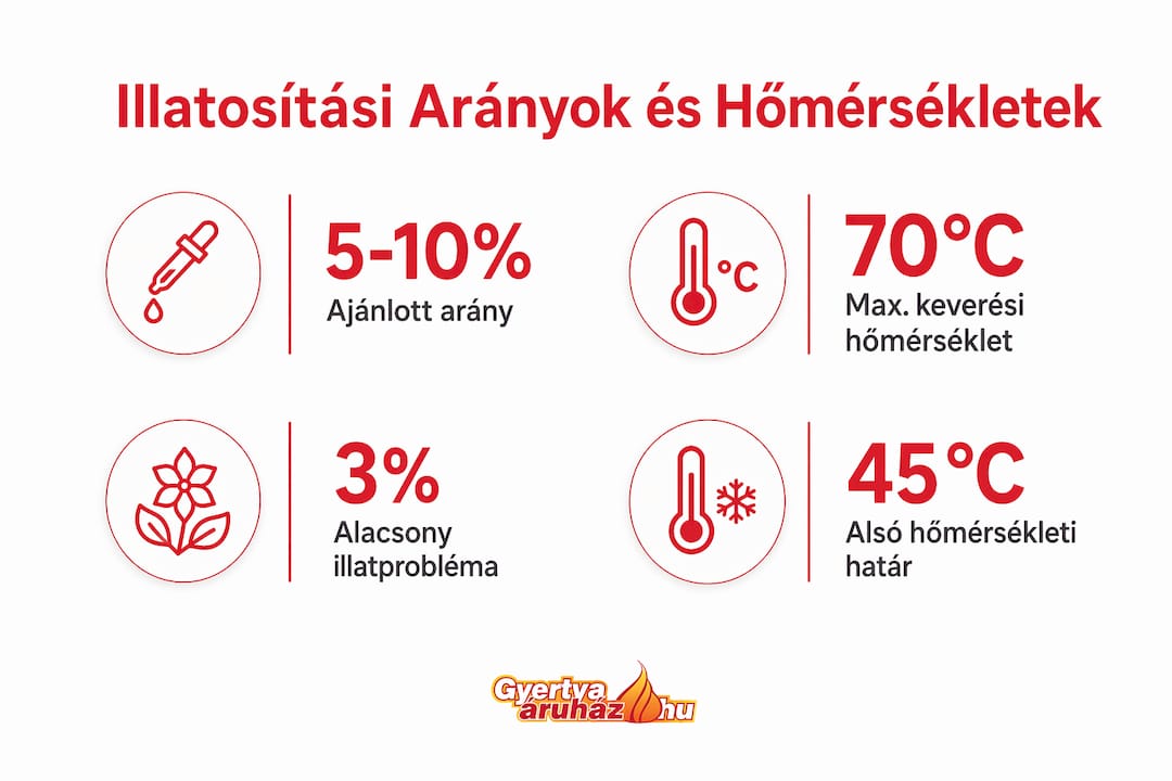Gyertyakészítőknek: infografika az illatolajok adagolásáról és az ideális hőmérsékletről