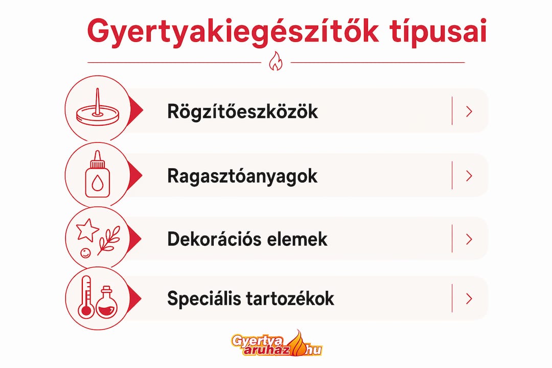 Áttekintés a legfontosabb gyertyakiegészítőkről – infografika