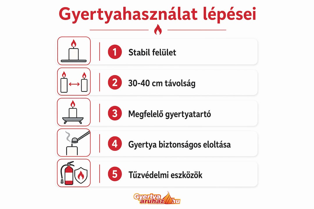 Lépésről lépésre: így használj biztonságosan gyertyát – infografika