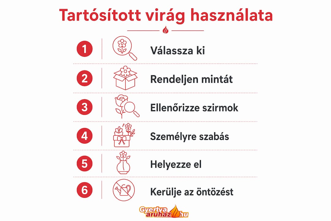 Így készülnek a tartósított virágok – lépésről lépésre bemutató infografika