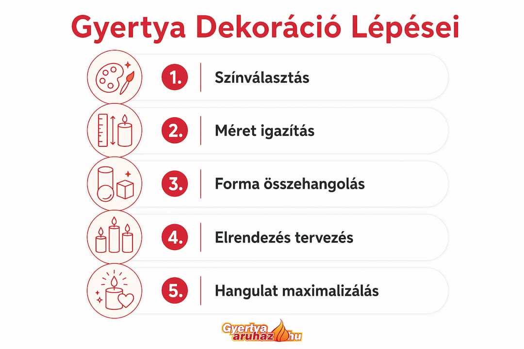 Gyertyadíszítés: lépésről lépésre – hasznos infografika tippekkel és ötletekkel
