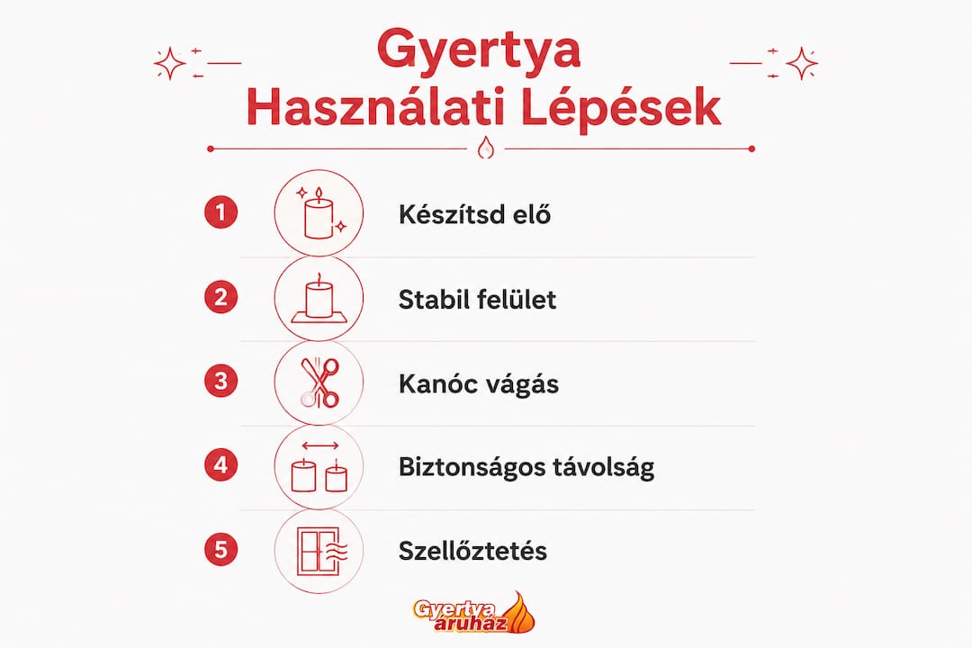 Infografika: Így használjuk biztonságosan a gyertyákat – lépésről lépésre