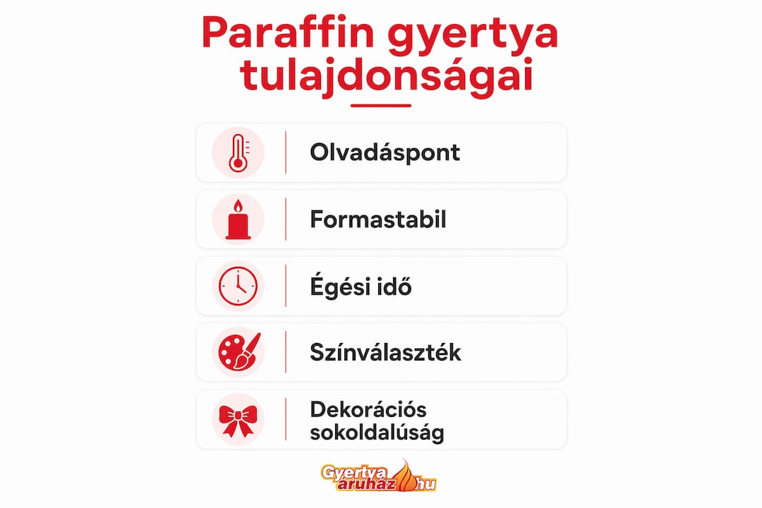Paraffin gyertyák: minden, amit érdemes tudni – infografika a legfontosabb jellemzőkről