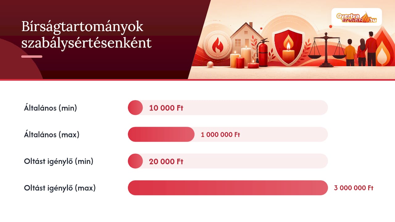 Infografika: milyen összegű tűzvédelmi bírságokra számíthatunk Magyarországon