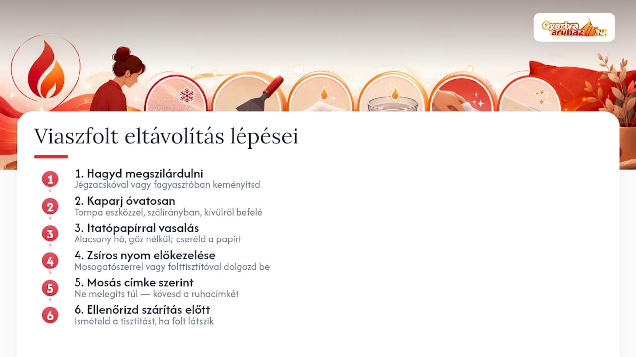 Hatlépéses módszer a viaszfolt eltávolítására
