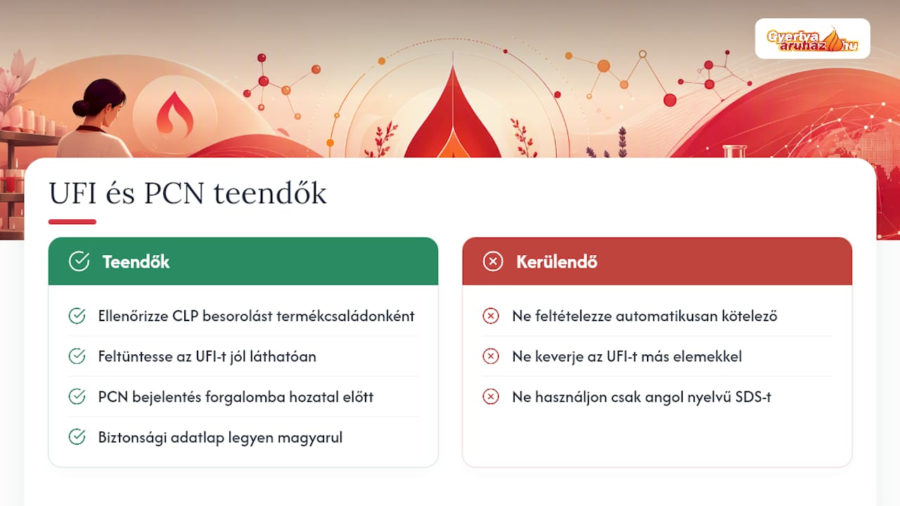 Mikor kell UFI kódot és PCN bejelentést feltüntetni — overview diagram