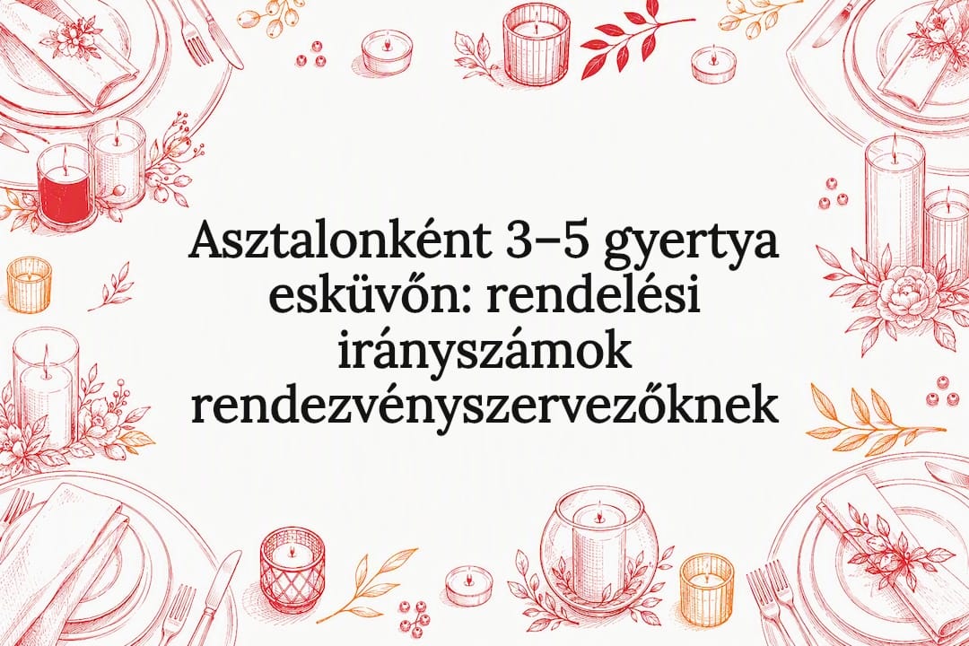 Asztalonként 3–5 gyertya esküvőn: rendelési irányszámok rendezvényszervezőknek