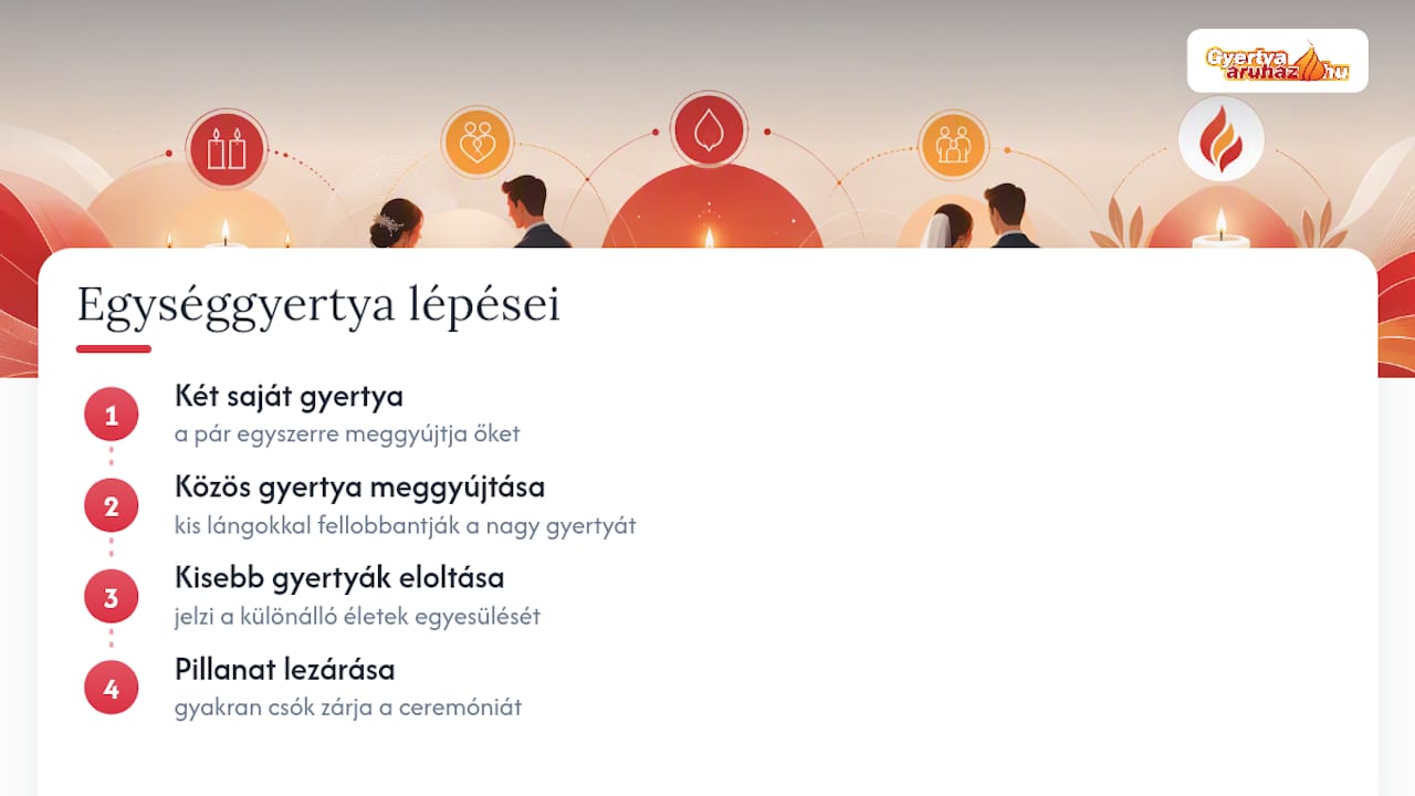 Az egységgyertya ceremónia négy legfontosabb lépése