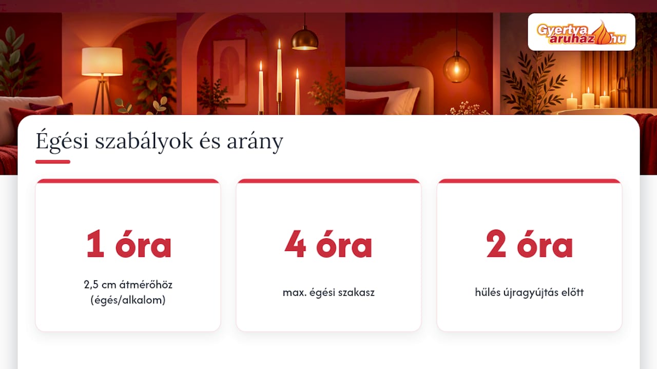 Gyertya átmérője és égési ideje közötti összefüggés
