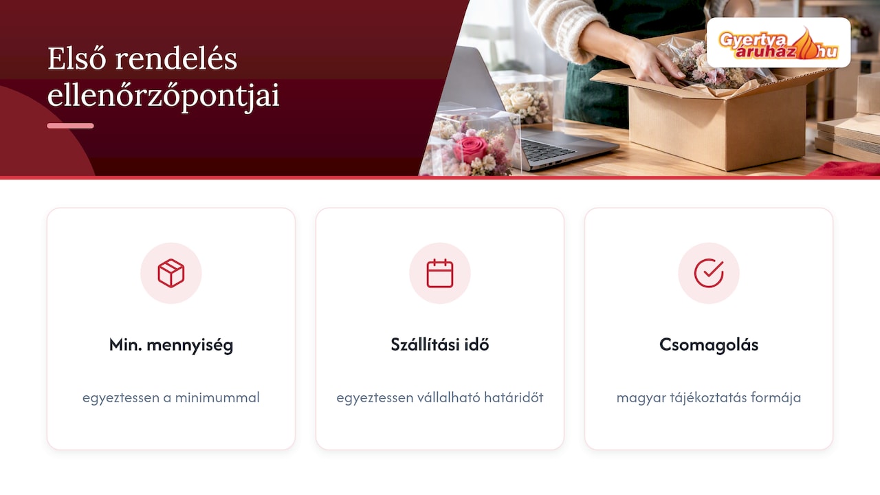Az első rendelés három ellenőrzési pontja