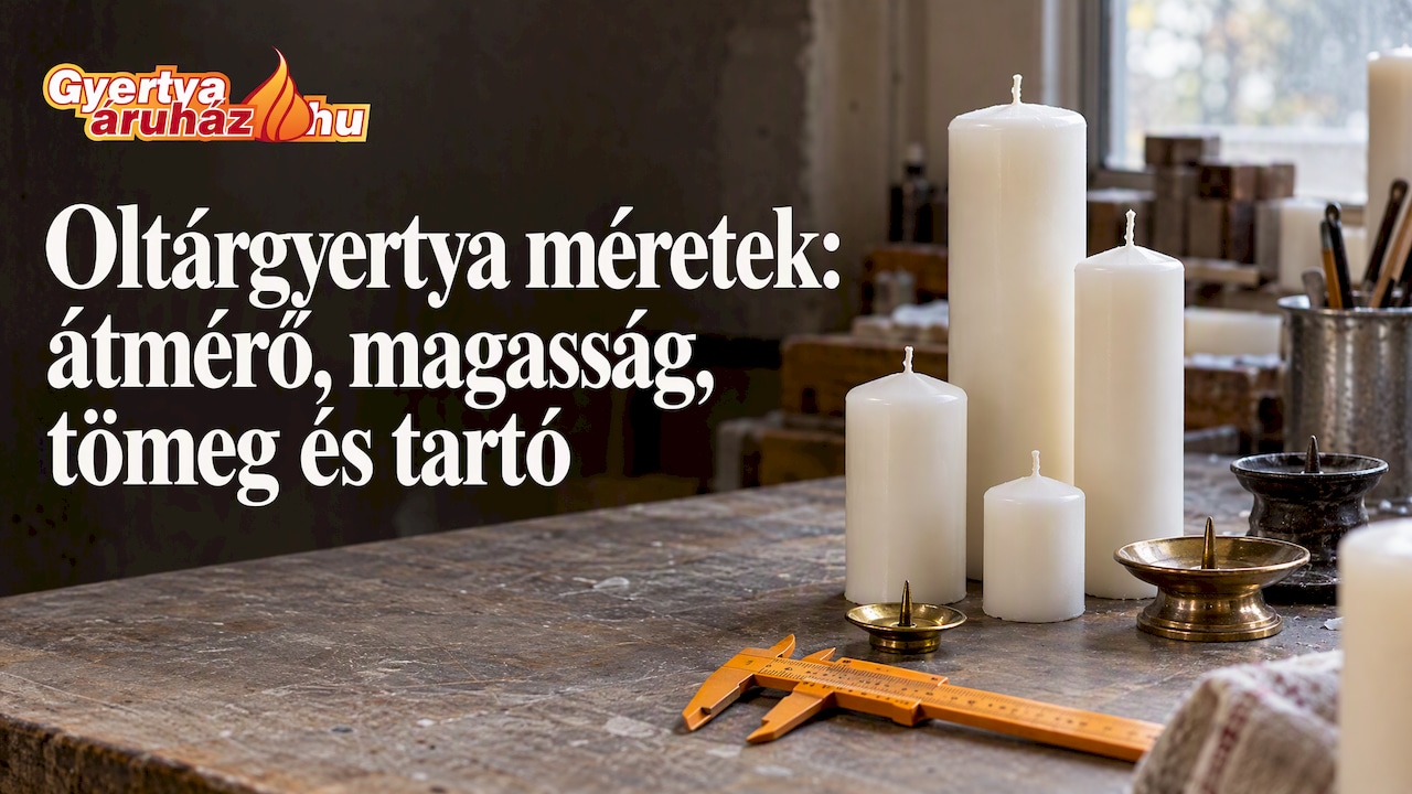 Oltárgyertya méretek: átmérő, magasság, tömeg és tartó
